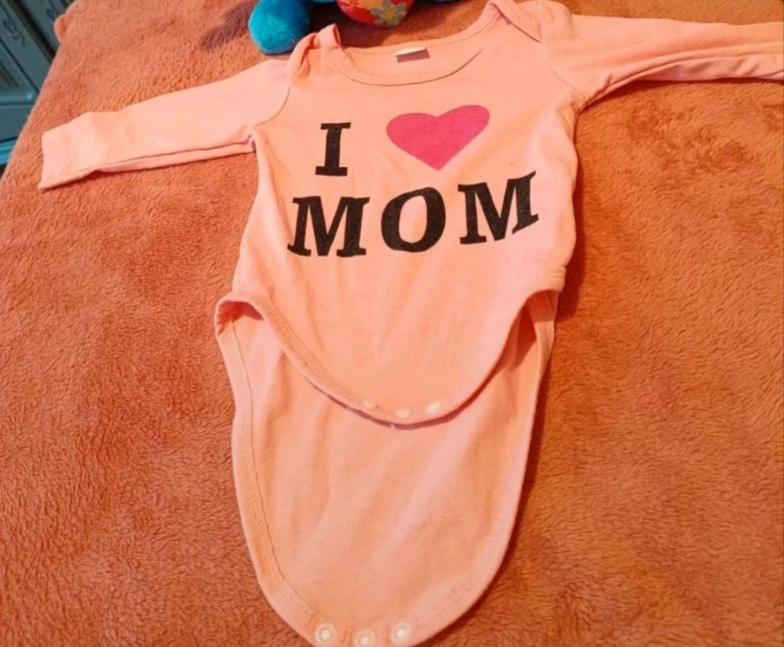 Conjunto para bebê de 2 peças rosa "Eu amo mamãe e papai" – Tamanho 0-3 meses – Muito bom estado – photo 4